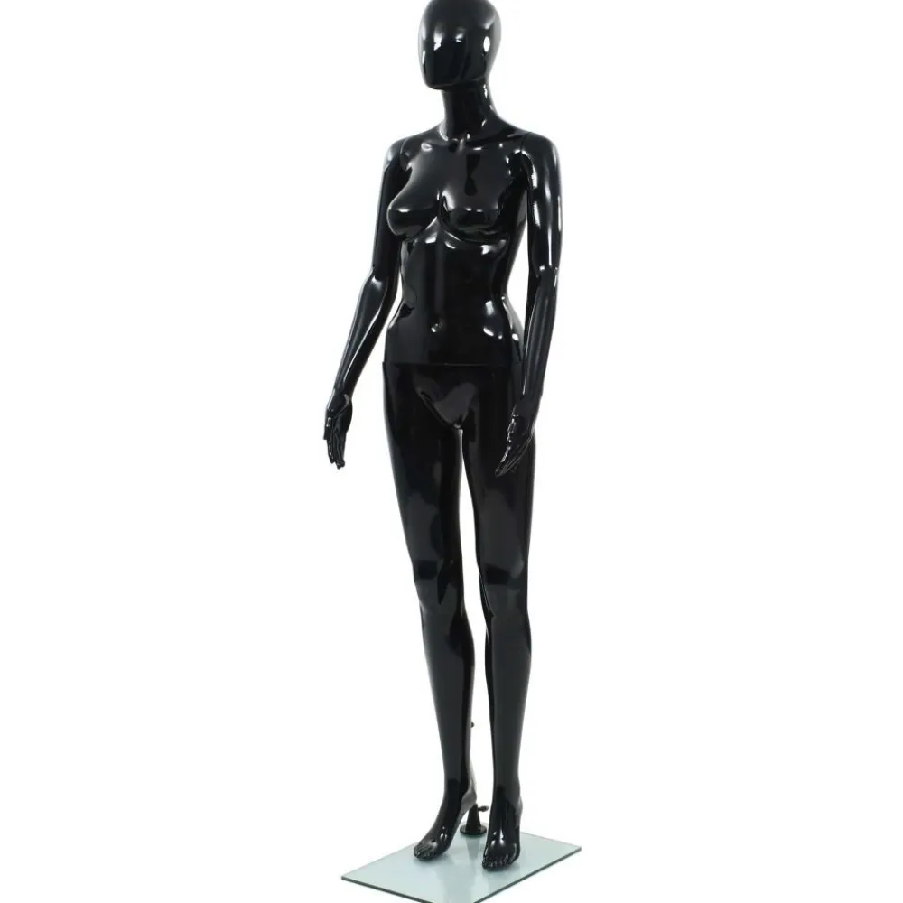 Sale FinePRICE Aidon kokoinen naismallinukke lasijalustalla musta 175 cm