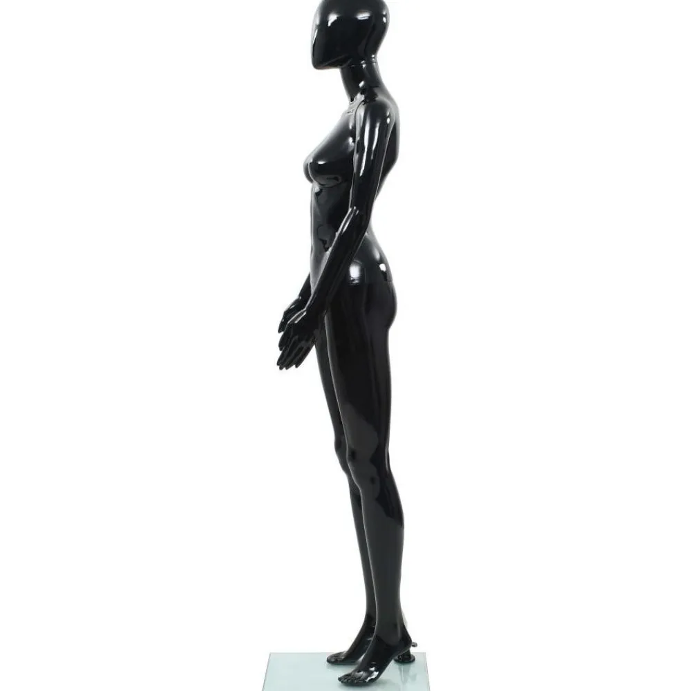 Sale FinePRICE Aidon kokoinen naismallinukke lasijalustalla musta 175 cm