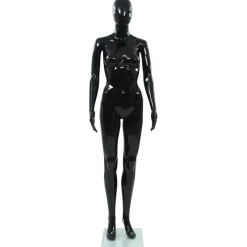 Sale FinePRICE Aidon kokoinen naismallinukke lasijalustalla musta 175 cm
