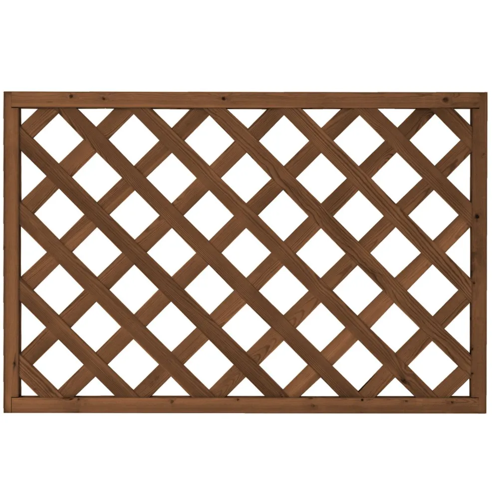 Discount Tammiston puu Aitaelementti Lehto A07R 1200x800 mm vinoristikko ruskea