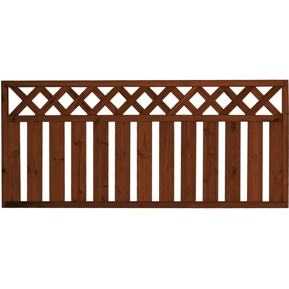 Tammiston puu Aitaelementti Lehtoharju A18R 1800x800 mm pystylauta + vinoristikko ruskea