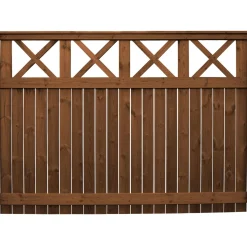 Online Tammiston puu Aitaelementti Raja A86R 1600x2200 mm pystylauta + koristeristikko ruskea
