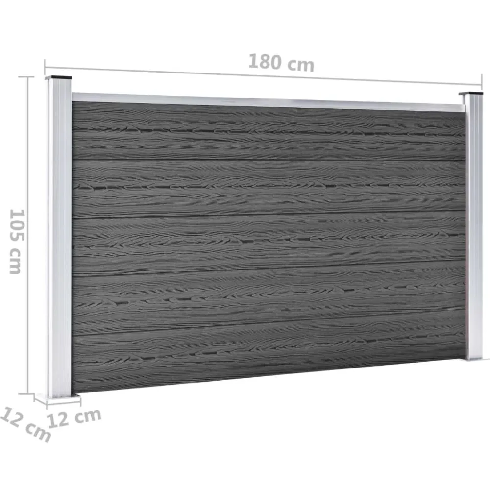 Hot FinePRICE Aitapaneelisarja WPC 526x105 cm musta
