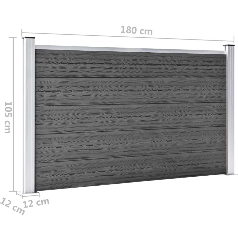 Hot FinePRICE Aitapaneelisarja WPC 526x105 cm musta