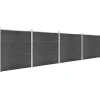 FinePRICE Aitapaneelisarja WPC 699x186 cm musta