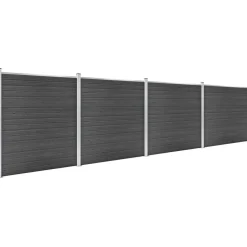 FinePRICE Aitapaneelisarja WPC 699x186 cm musta