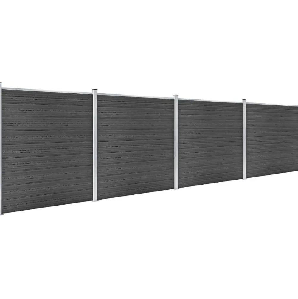 FinePRICE Aitapaneelisarja WPC 699x186 cm musta