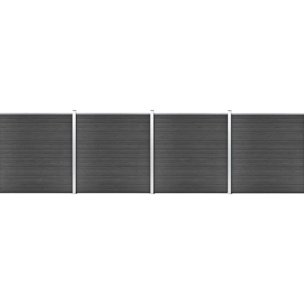 FinePRICE Aitapaneelisarja WPC 699x186 cm musta