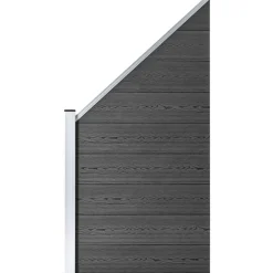 FinePRICE Aitapaneelisarja WPC 446x(105-186) cm musta