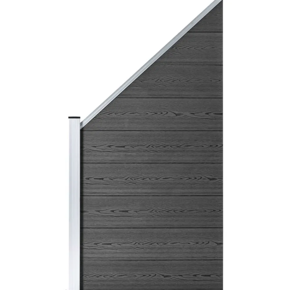 Hot FinePRICE Aitapaneelisarja WPC 965 x(105-186) cm musta