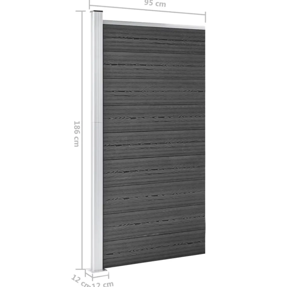 Outlet FinePRICE Aitapaneeli WPC 95x186 cm musta