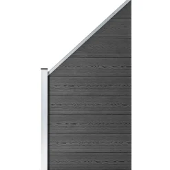 Discount FinePRICE Aitapaneeli WPC 95x(105-180) cm musta