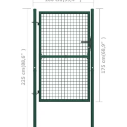 Best FinePRICE Aitaportti teräs 100x175cm vihreä