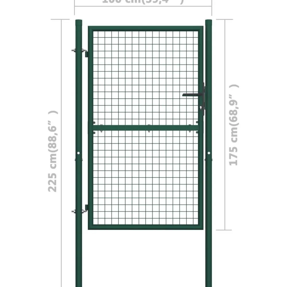 Best FinePRICE Aitaportti teräs 100x175cm vihreä