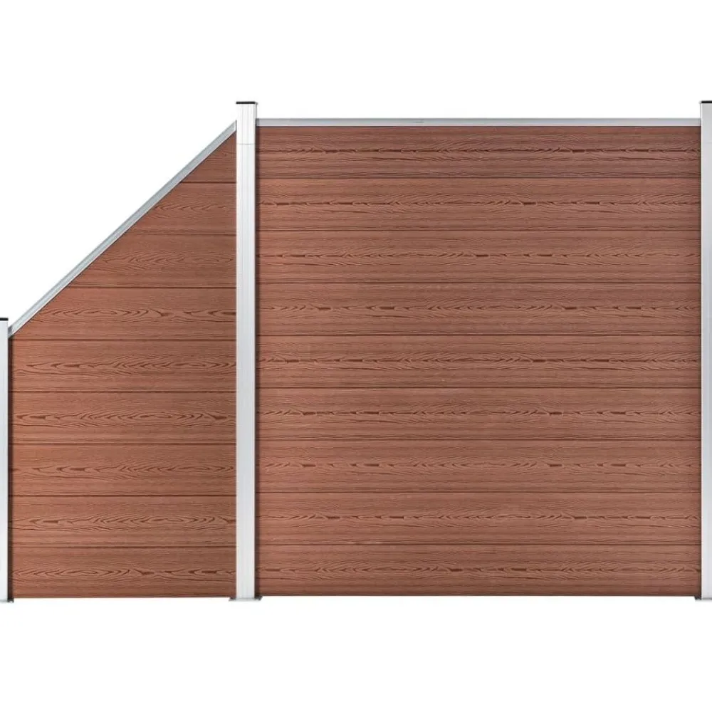 New FinePRICE Aitasarja 1 neliöpaneeli + 1 vinopaneeli WPC 273x186 cm ruskea