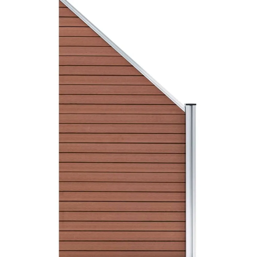 New FinePRICE Aitasarja 1 neliöpaneeli + 1 vinopaneeli WPC 273x186 cm ruskea