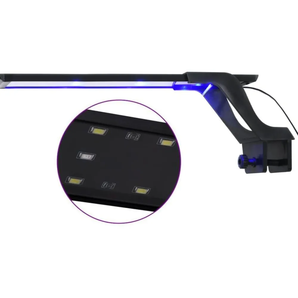 Outlet FinePRICE Akvaarion LED-valo kiinnittimillä 35-55 cm valkoinen