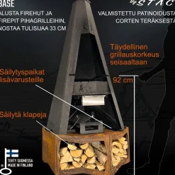 Hot FIREHUT Alusta ® pihagrilliin corten teräs