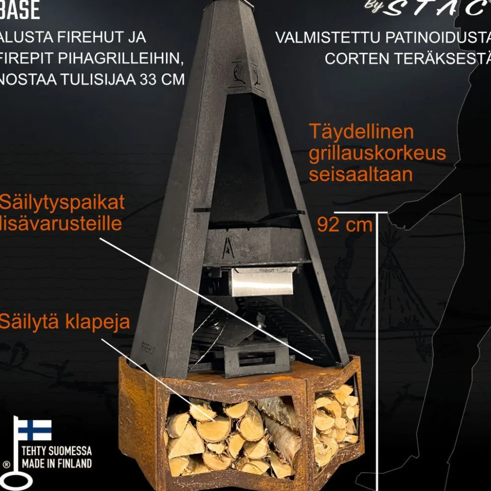 Hot FIREHUT Alusta ® pihagrilliin corten teräs