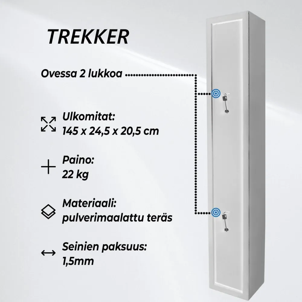 New Trekker Asekaappi 3 asetta musta