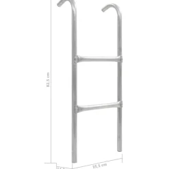 Outlet FinePRICE 2-askelmaiset trampoliinin tikkaat, teräs, hopea, 82,5 cm