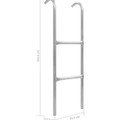 Outlet FinePRICE 2-askelmaiset trampoliinin tikkaat, teräs, hopea, 102,6 cm