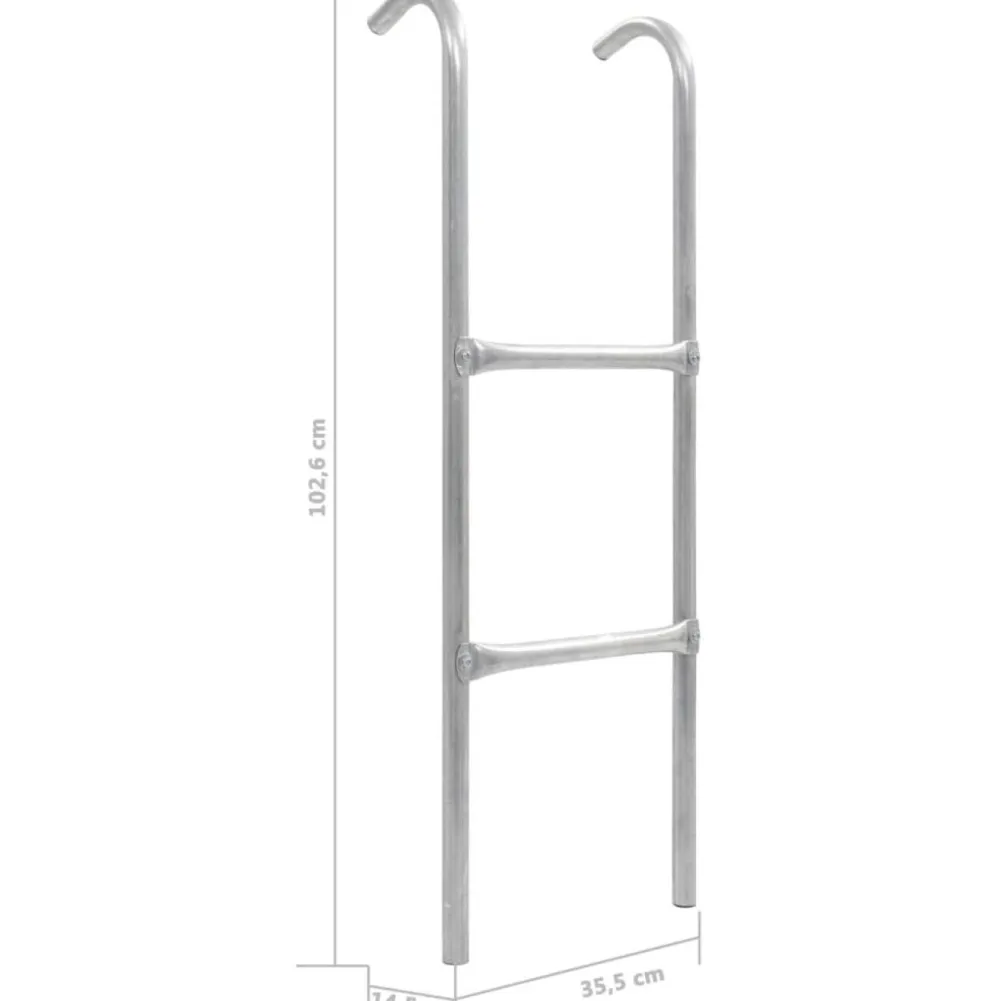 Outlet FinePRICE 2-askelmaiset trampoliinin tikkaat, teräs, hopea, 102,6 cm
