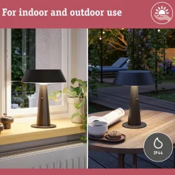 Clearance Paulmann Aurinkokennopöytävalaisin Soala 30.6cm 2700K 165lm 2.1W USB antrasiitti