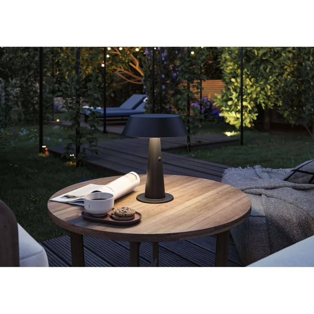 Clearance Paulmann Aurinkokennopöytävalaisin Soala 30.6cm 2700K 165lm 2.1W USB antrasiitti