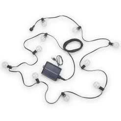 Discount Trio Aurinkokennovaloketju Mood Hybrid 5.7m 10xE27 ladattava hämärätunnistin musta