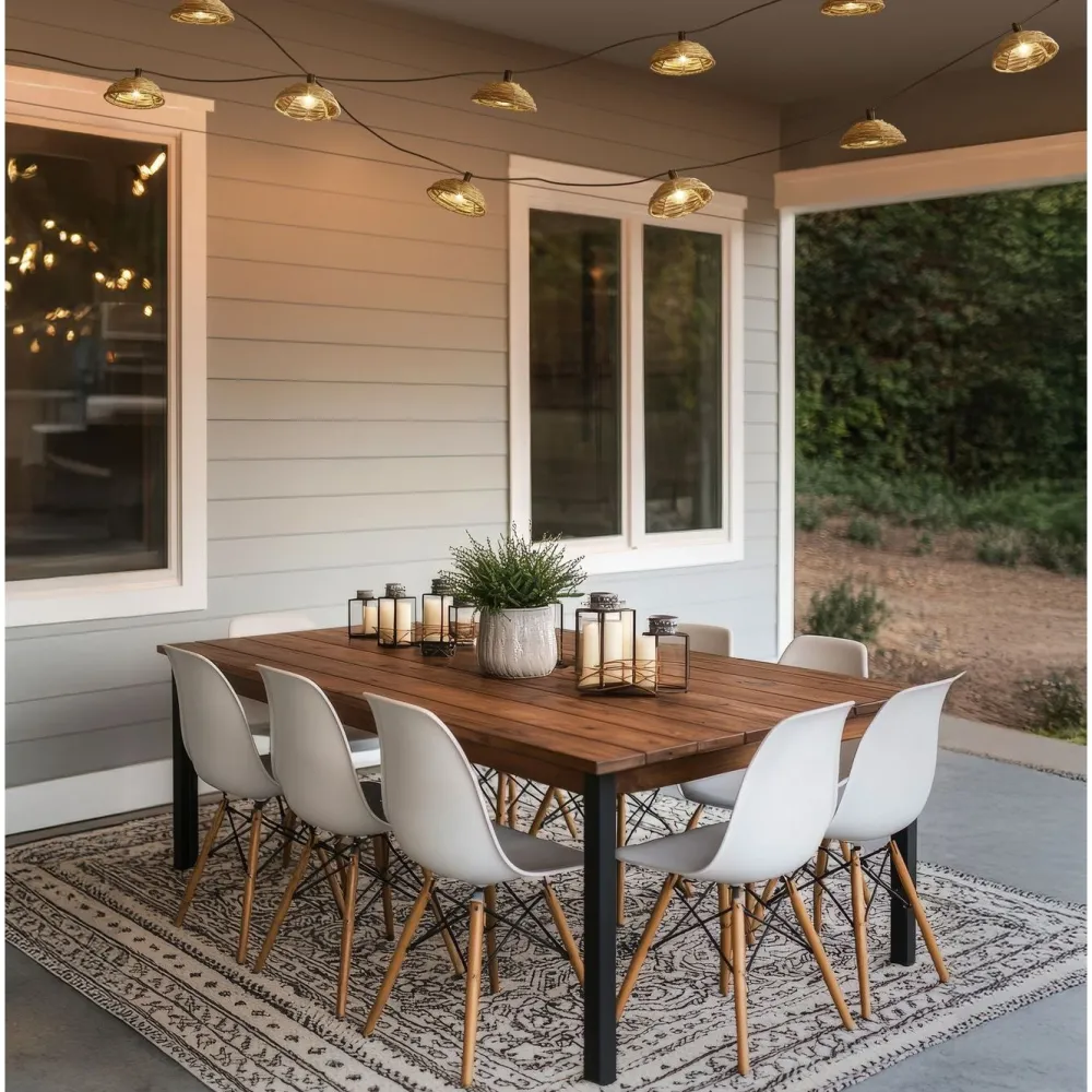 Trio Aurinkokennovaloketju Mood Hybrid 5.7m 10xE27 ladattava hämärätunnistin luonnollinen väri/musta