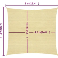 New FinePRICE Aurinkopurje 160 g/m² beige 5x5 m HDPE