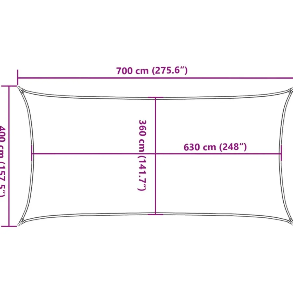 Online FinePRICE Aurinkopurje, 160 g/m² HDPE, eri värejä ja kokoja (16419)