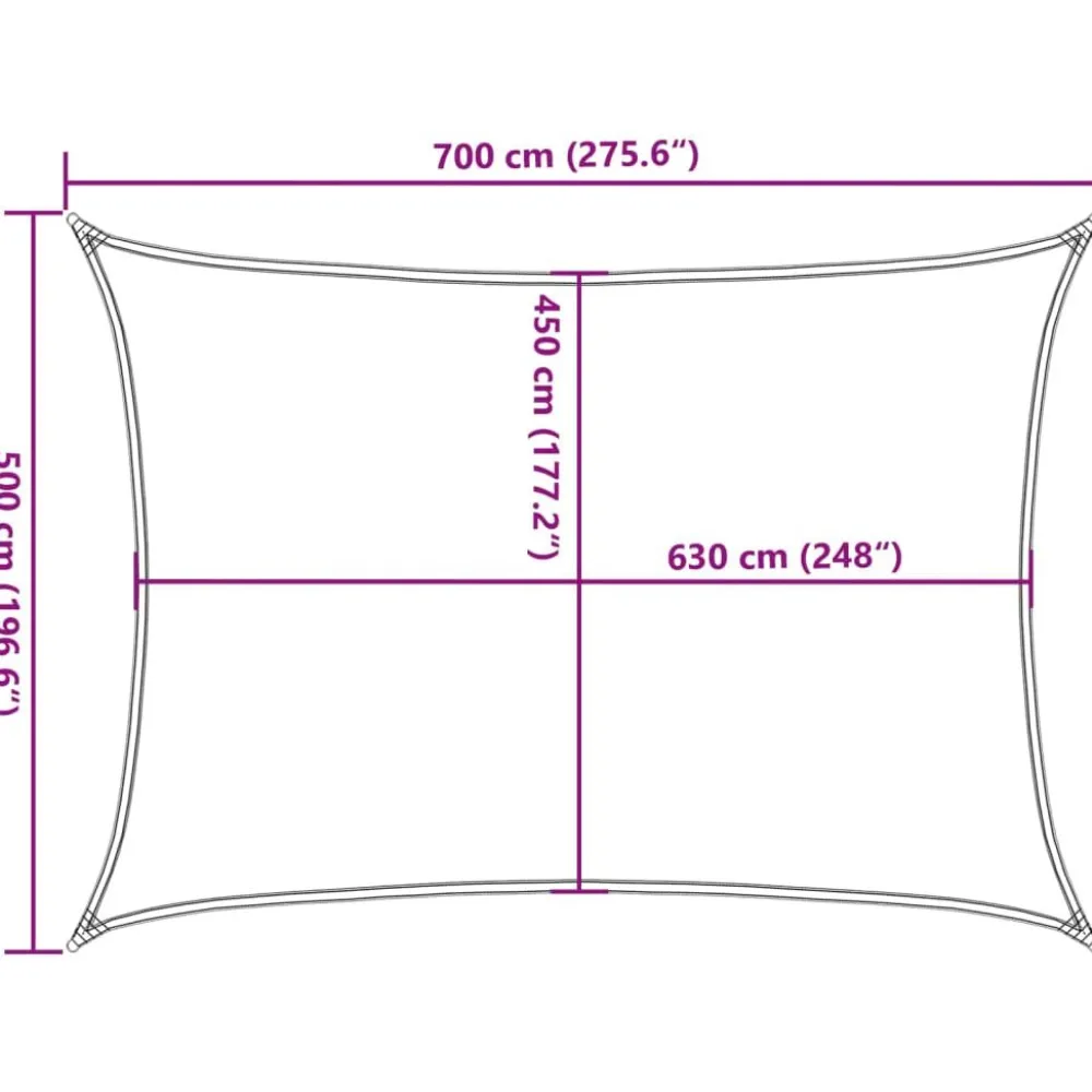 Online FinePRICE Aurinkopurje, 160 g/m² HDPE, eri värejä ja kokoja (16419)
