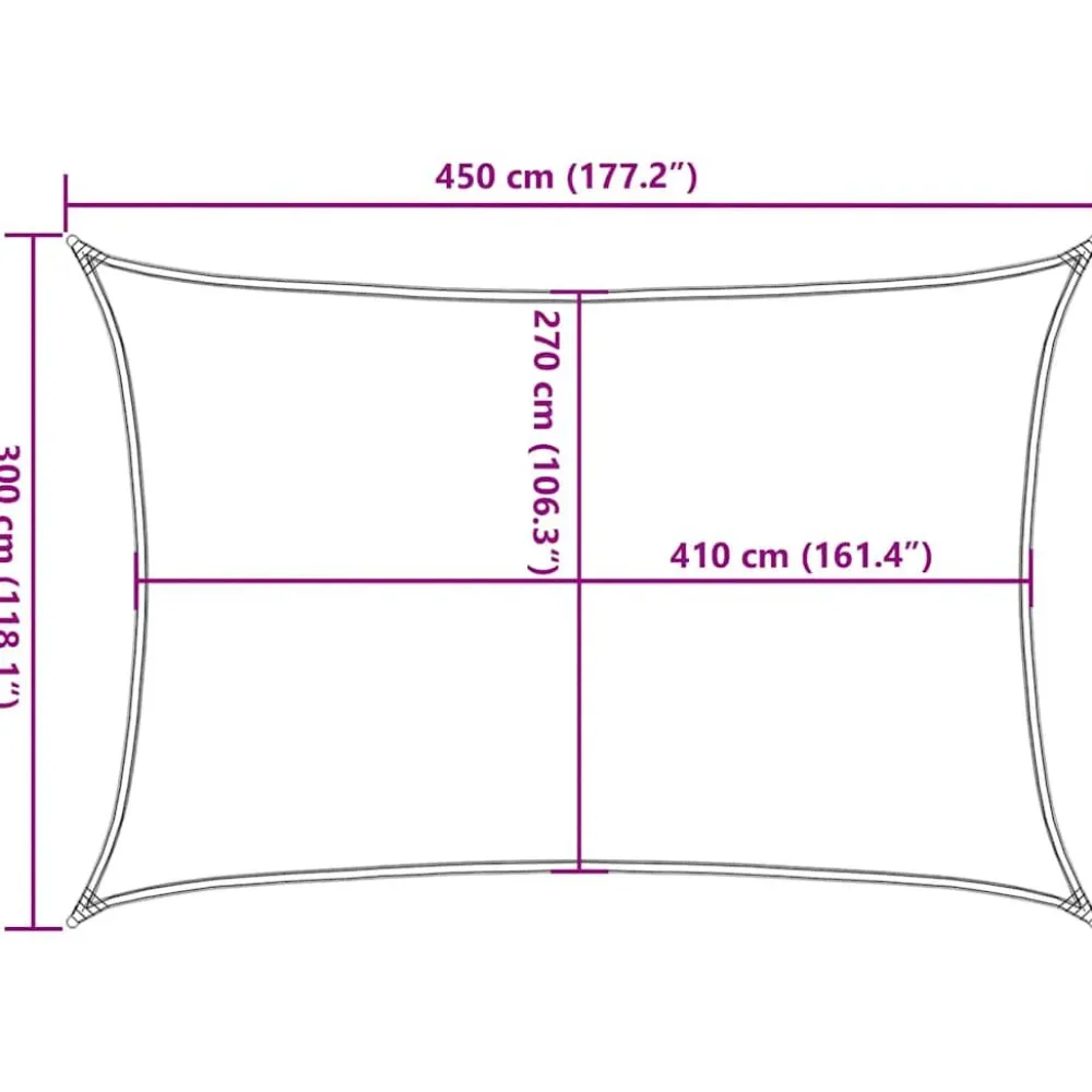 Online FinePRICE Aurinkopurje, 160 g/m² HDPE, eri värejä ja kokoja (16419)