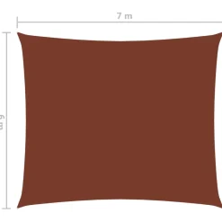 Best FinePRICE Aurinkopurje Oxford kangas suorakaide 6x7m terrakotta