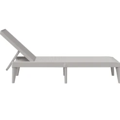 FinePRICE Aurinkotuoli harmaa 186x60x29 cm PP