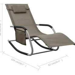 Sale FinePRICE Aurinkotuoli textilene kerma/harmaa