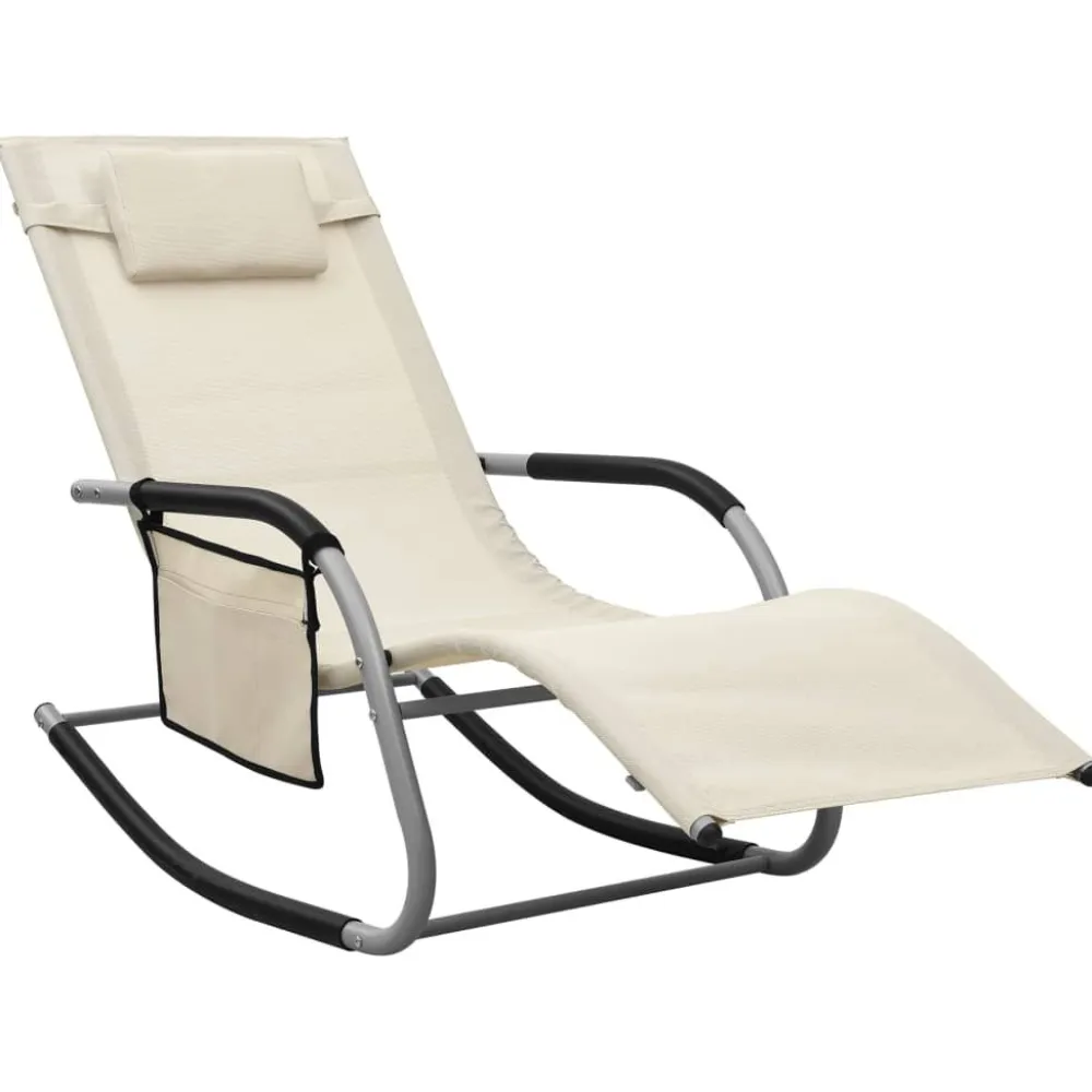 Sale FinePRICE Aurinkotuoli textilene kerma/harmaa