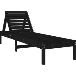Discount FinePRICE Aurinkotuolit 2 kpl musta 199,5x60x74 cm, mänty