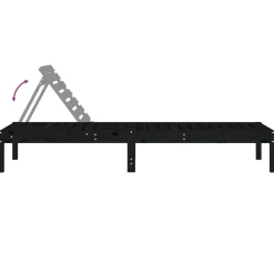 Discount FinePRICE Aurinkotuolit 2 kpl musta 199,5x60x74 cm, mänty
