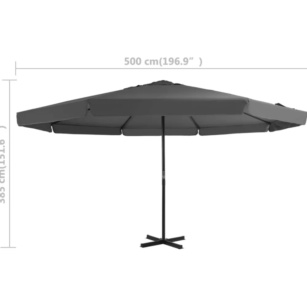 New FinePRICE Aurinkovarjo alumiinitanko 500 cm antrasiitti