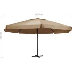 New FinePRICE Aurinkovarjo alumiinitanko 500 cm antrasiitti