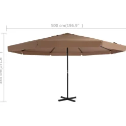New FinePRICE Aurinkovarjo alumiinitanko 500 cm antrasiitti
