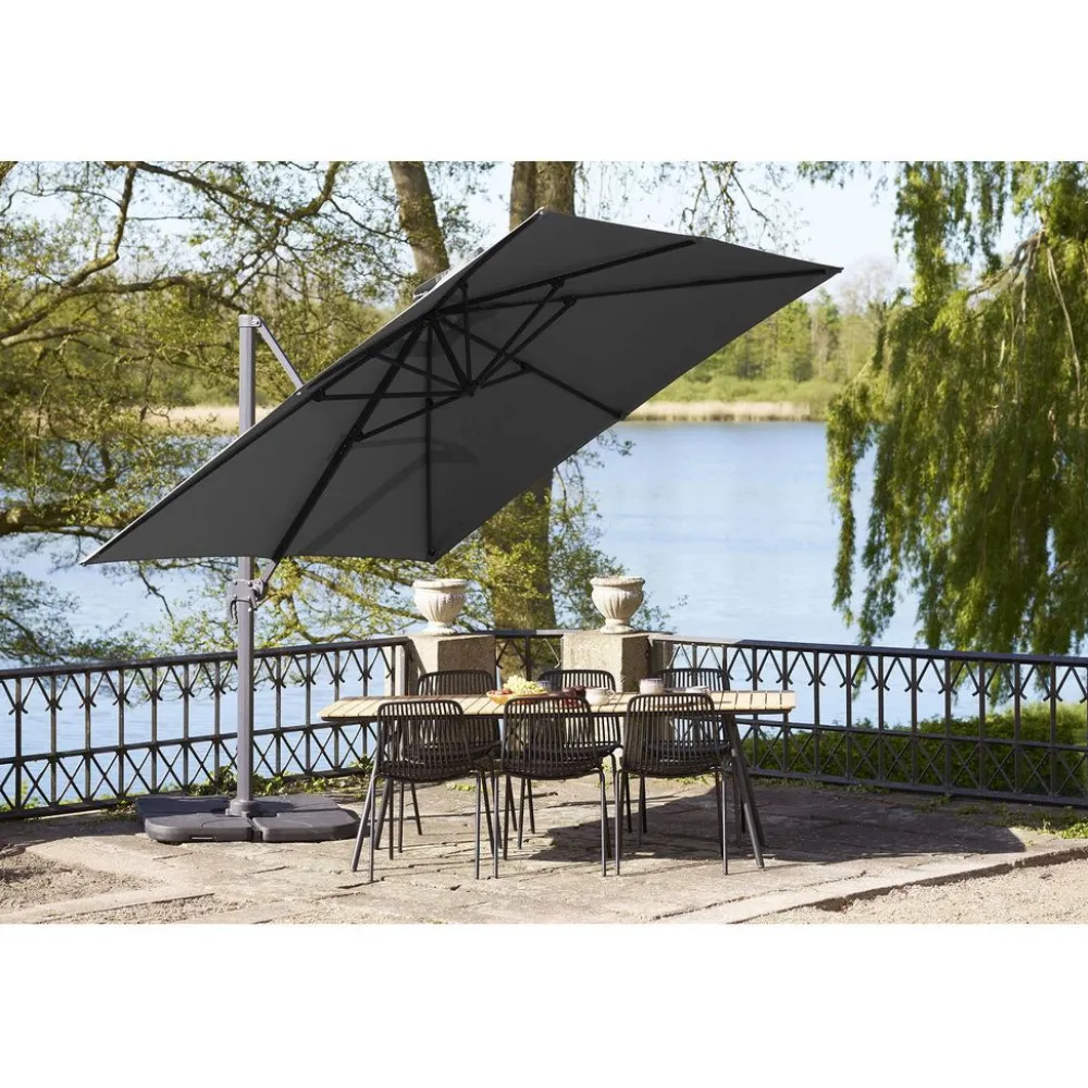 Outlet House Nordic Aurinkovarjo Baza, 295x295cm, musta