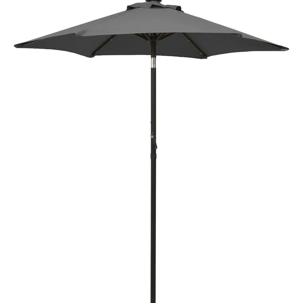 Clearance FinePRICE Aurinkovarjo LED-valolla 200x211 cm alumiini musta