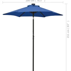 Clearance FinePRICE Aurinkovarjo LED-valolla 200x211 cm alumiini musta