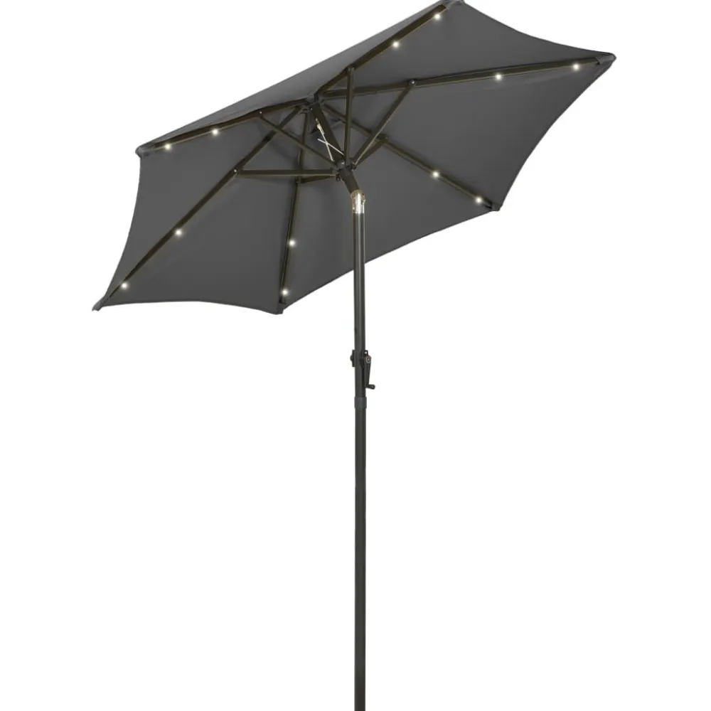 Clearance FinePRICE Aurinkovarjo LED-valolla 200x211 cm alumiini musta