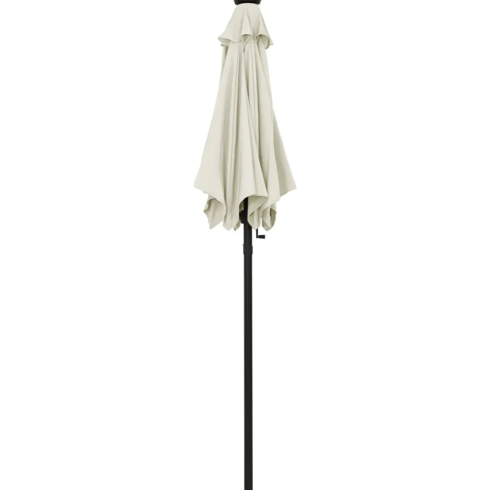 Clearance FinePRICE Aurinkovarjo LED-valolla 200x211 cm alumiini musta