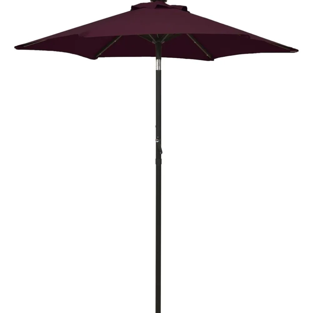 Clearance FinePRICE Aurinkovarjo LED-valolla 200x211 cm alumiini musta